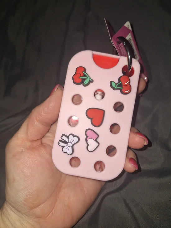 AMORA Pink Cherry Spray Hand Sanitizer Key Holder - Picture 2 of 4